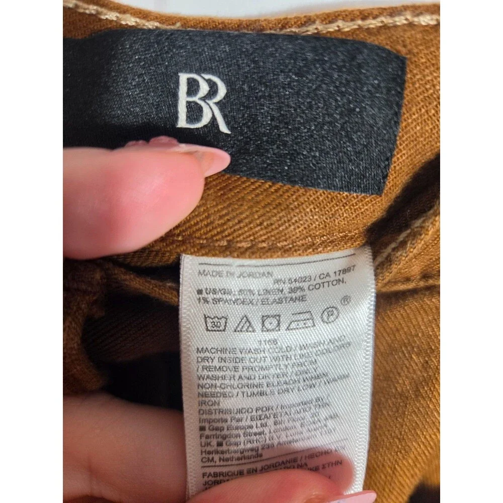Banana Republic Mens Slim Linen-Cotton Traveler Pants Size 35x32 Toasted Hickory